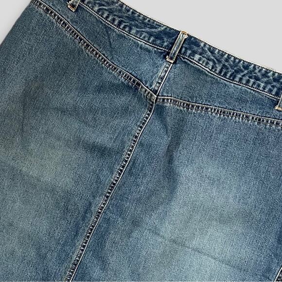 OLD NAVY VINTAGE Y2K WESTERN BOHO FRAY HEM DENIM MINI SKIRT BLUE - 16 - Picture 4 of 8